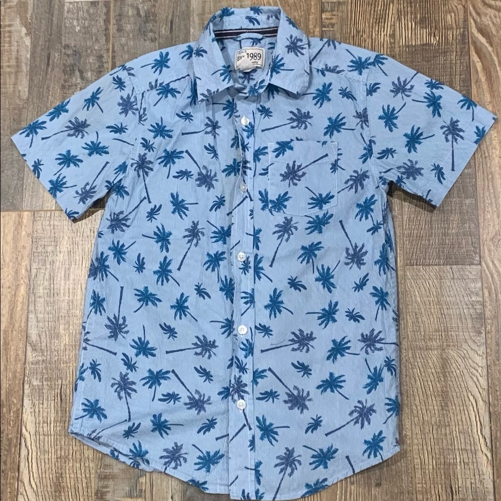 Boys Palm Tree Button Down